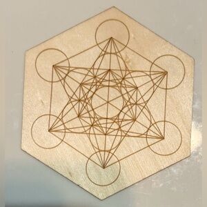 $1 Geometric Wooden Coaster~New~$1 WITH ANY $10 ORDER OR MORE